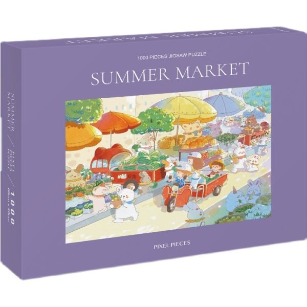 Discontinued-Pixel Pieces-1000 Piece Puzzle-Summer Market