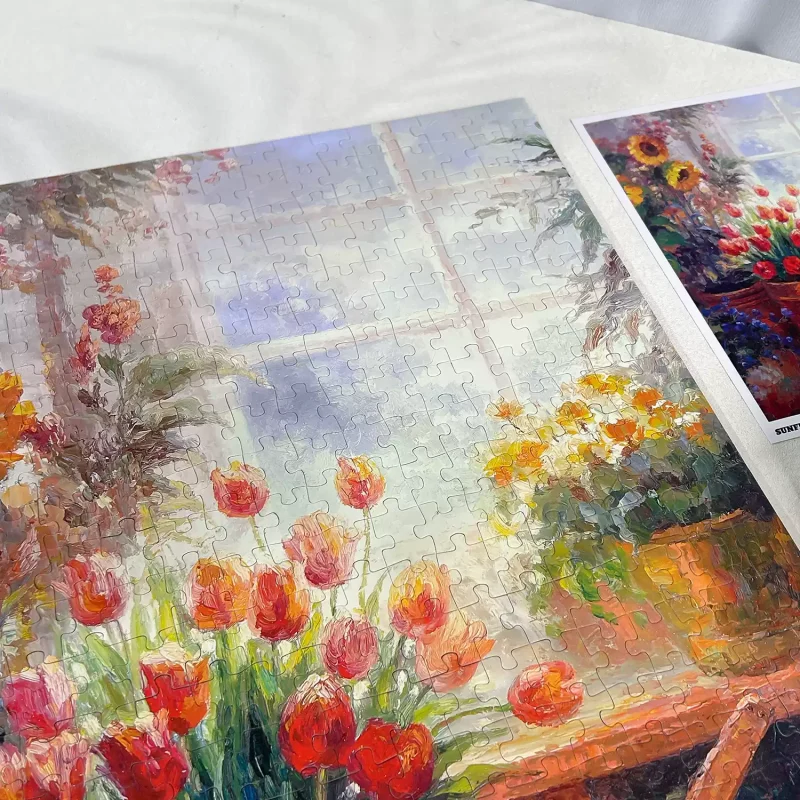 Pixel Pieces-500 Piece Puzzle-Sunflower