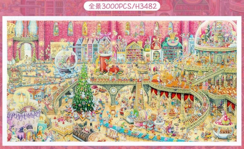 3000pcs Plastic Jigsaw Puzzles-3djp-Christmas Factory by Shinji Yamamoto