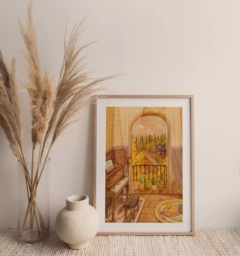 Happy Puzzle-500 Piece Puzzle-Autumn Window