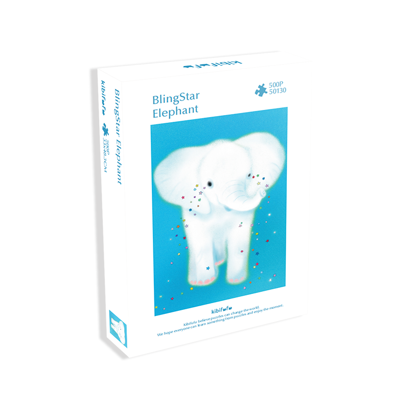 Bling Star Elephant (6) 500pcs Jigsaw Puzzle-Kibifufu-Bling Star Elephant