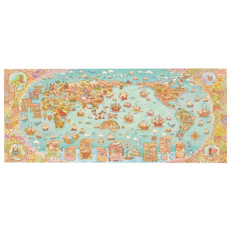 Blossoming Earth Map (1) Momibook-1300pcs Jigsaw Puzzle-Blossoming Earth Map