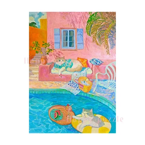 Cat Dairy (2) Happy Puzzle-1000 Piece Puzzle-Cat Diary