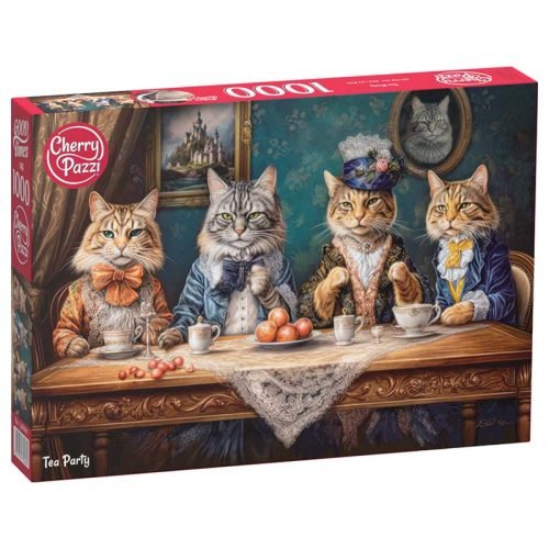 Cherry Pazzi-1000pcs Jigsaw Puzzle-Cat Tea Party