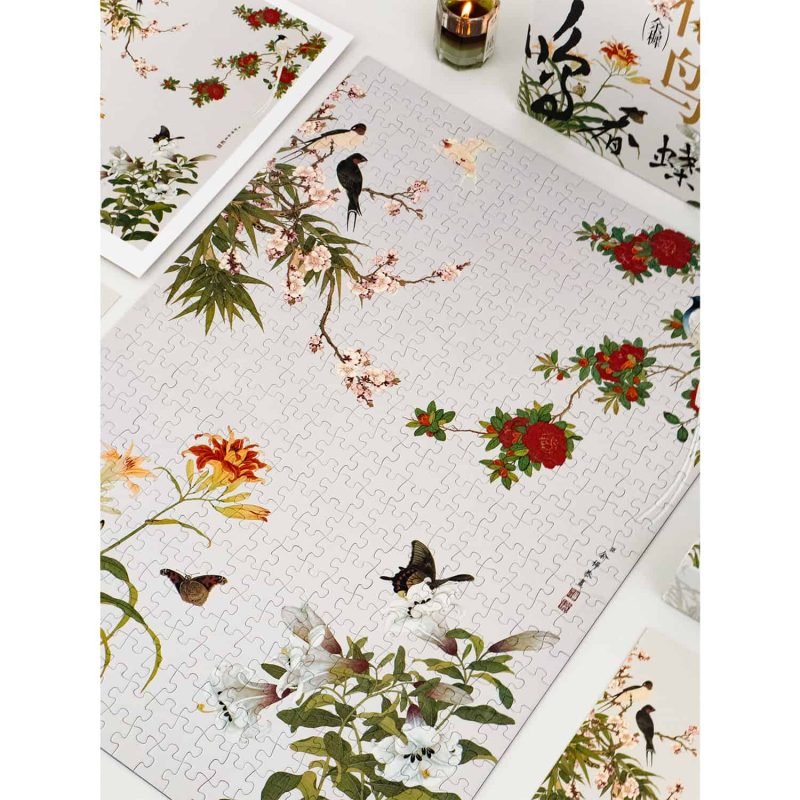 Floral and Avian Portraits (2) 500 Piece Puzzle-Seren Art-Floral and Avian Portraits