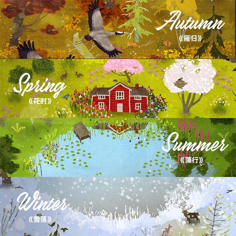 1000pcs Jigsaw Puzzle-Minute Puzzle-Four Seasons