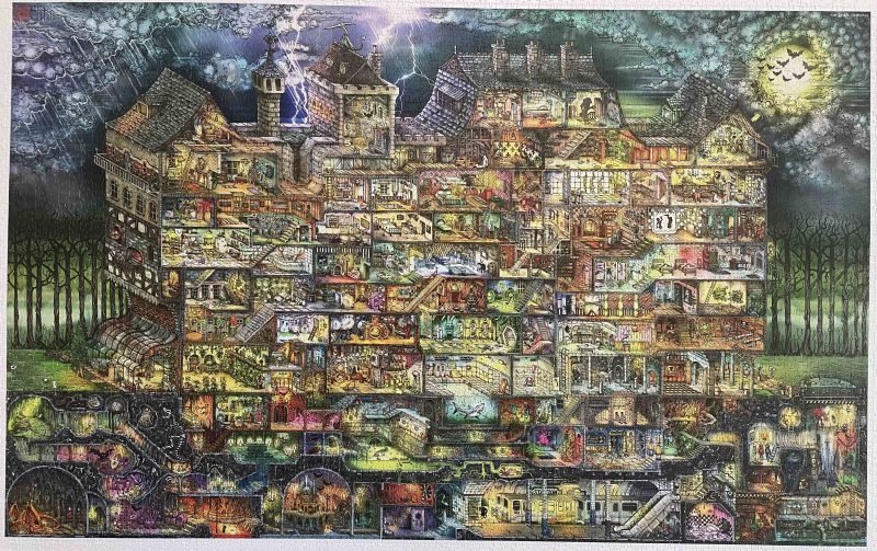 4000pcs Plastic Jigsaw Puzzles-3djp-Halloween Shadows and Secrets of the Dark Night