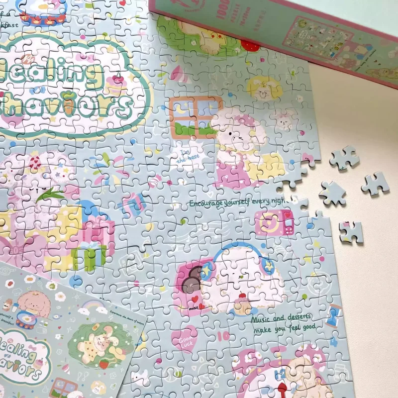 Fingertip-chacha-1000pcs Jigsaw Puzzle-Healing Rabbits