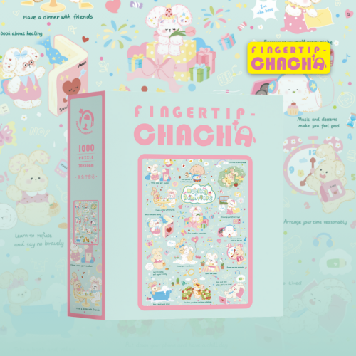 Fingertip-chacha-1000pcs Jigsaw Puzzle-Healing Rabbits