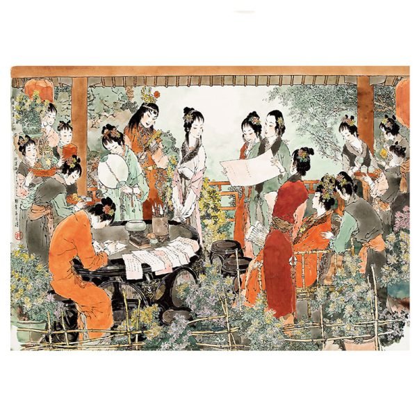 1000pcs Puzzle-Seren Art-Lin Daiyu's Contest of Peotry on Chrysanthemums From Dream of the Red Chamber