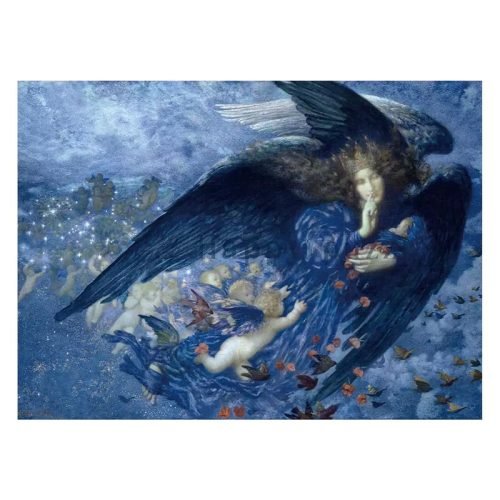 Night God and Stars1 Happy Puzzle-500 Piece Puzzle-Night God and Stars