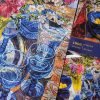 1000pcs Jigsaw Puzzle-Ber Puzzle-Peonies Blue Glass Bowl-Janet Fish