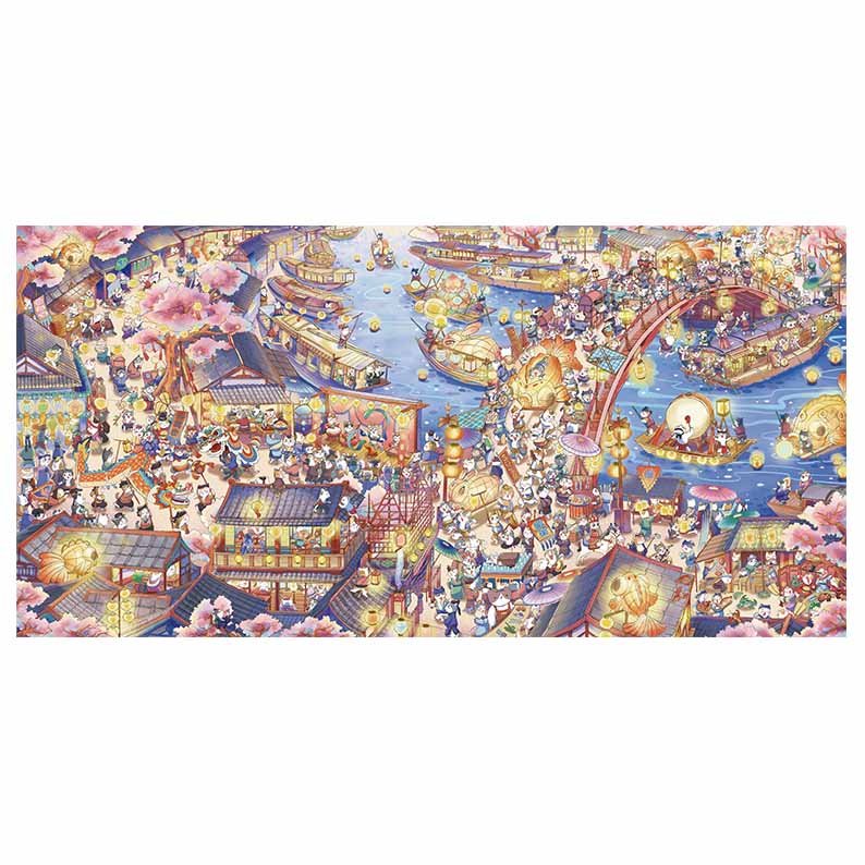 Momibook-Raccoon Dogs Along the River-1000 Piece Jigsaw Puzzle