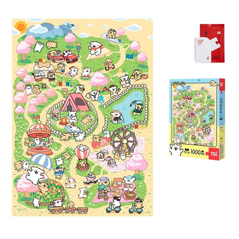 Spring Puppy Garden Party 1000pcs Jigsaw Puzzle-Toi-Spring Puppy Garden Party