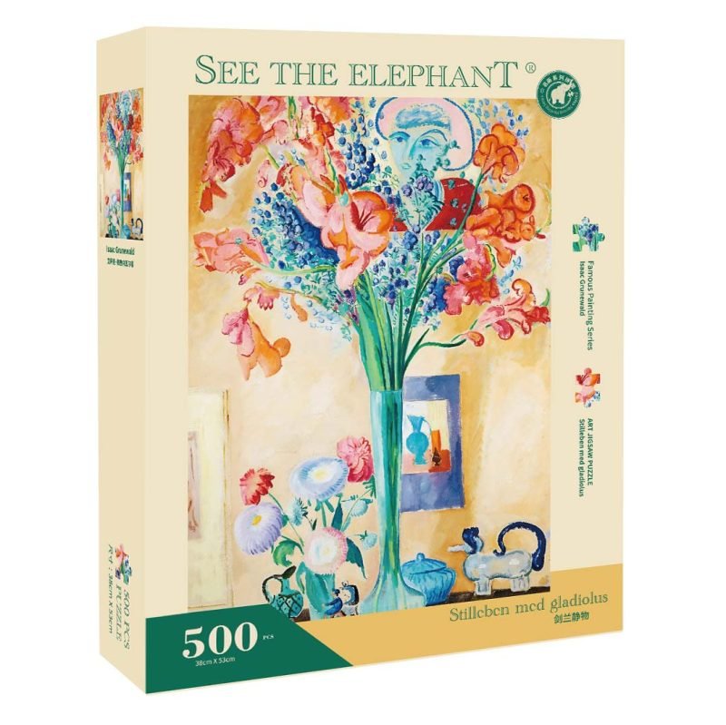 500pcs Jigsaw Puzzle-See the Elephant-Stilleben med gladiolus
