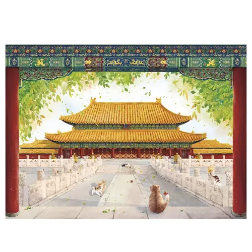 1000pcs Jigsaw Puzzle-Toi-Forbidden City and Cats
