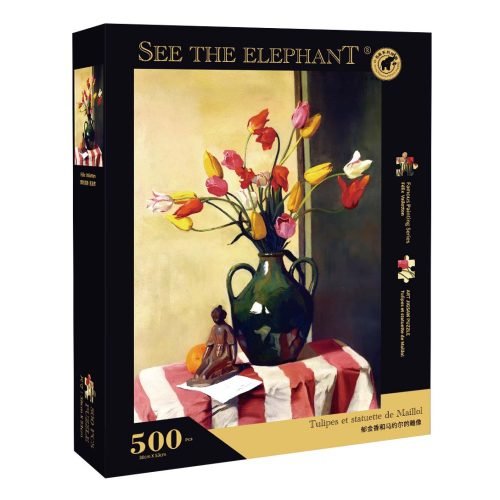 500pcs Jigsaw Puzzle-See the Elephant-Tulipes et statuette de Maillol