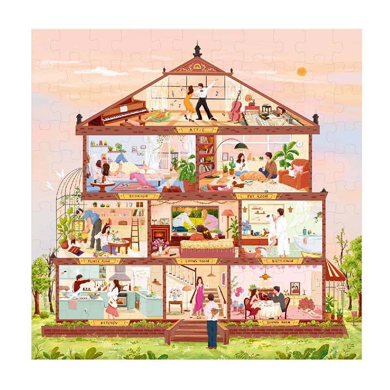 500 Jigsaw Puzzle-Dream Friends-Two Souls, One Roof-Seasons of Shared Plates