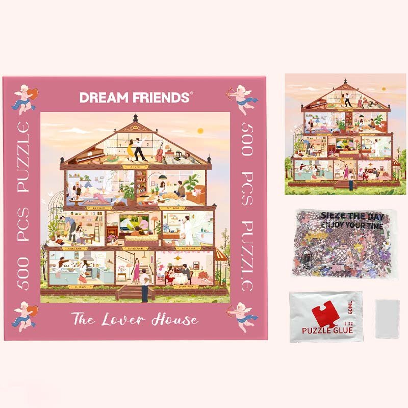 500 Jigsaw Puzzle-Dream Friends-Two Souls, One Roof-Seasons of Shared Plates