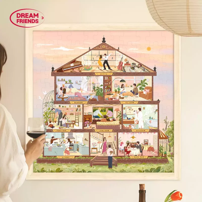 500 Jigsaw Puzzle-Dream Friends-Two Souls, One Roof-Seasons of Shared Plates