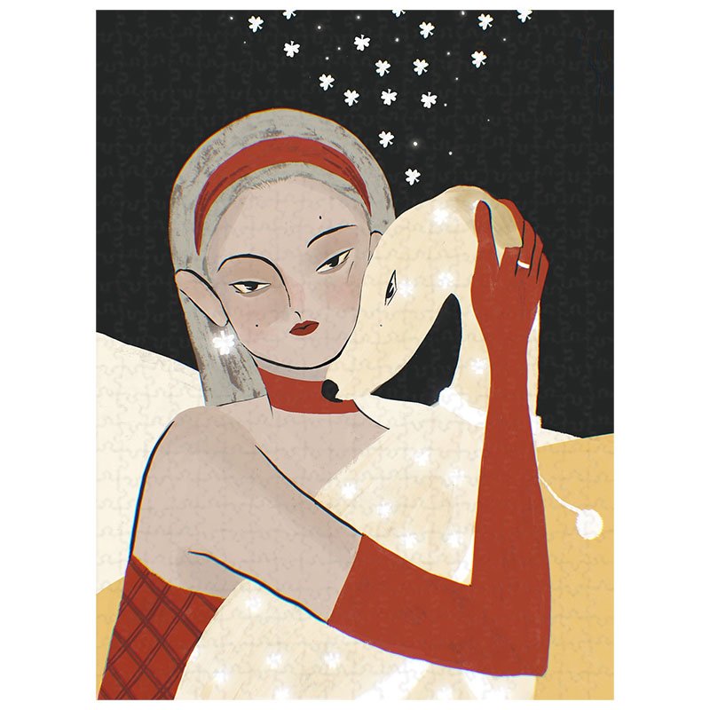 Happy Puzzle-500 Piece Puzzle-Under the Aurora