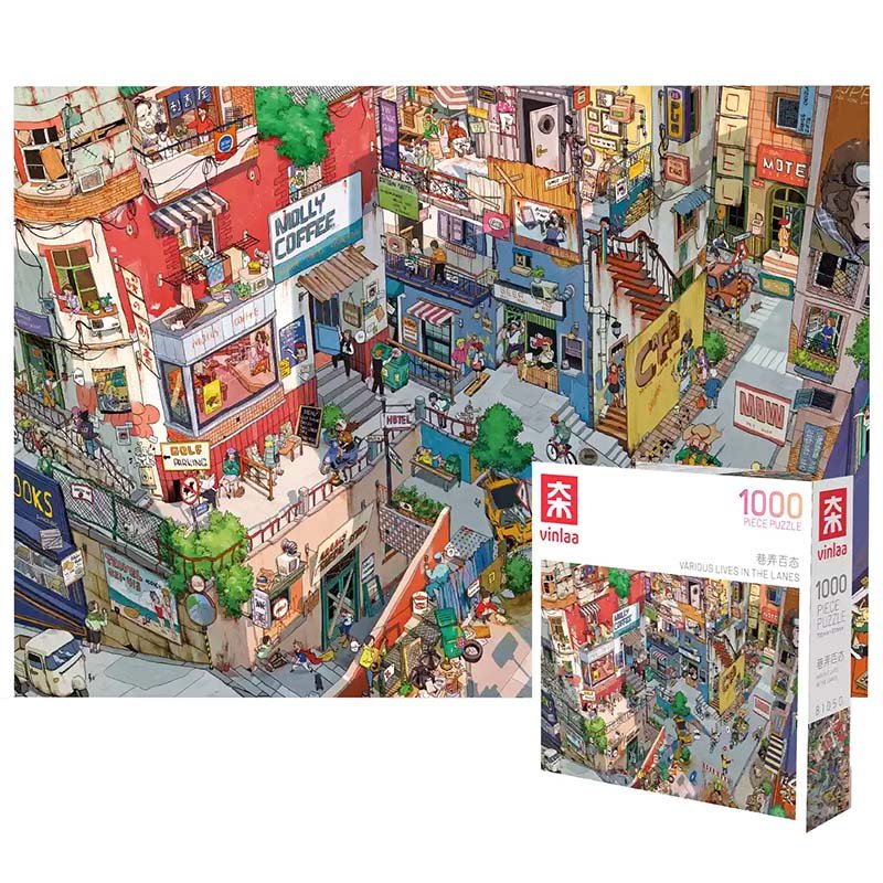 1000pcs Jigsaw Puzzle-Vinlaa-Various Lives in the Lanes