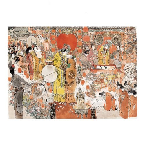 Yuanchun's Home Visit (2) 1000pcs Puzzle-Seren Art-Yuanchun's Home Visit From Dream of the Red Chamber