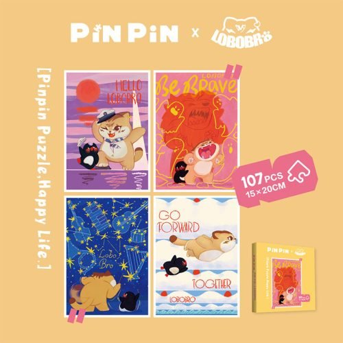 107pcs Pinpin Puzzle-Lobobro 107pcs Pinpin Puzzle-Lobobro Series with Wooden Frame