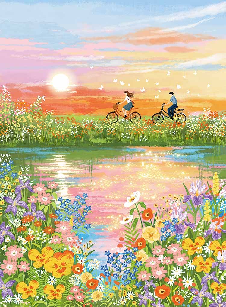 Botop Fusion-1000pcs Jigsaw Puzzle-Flower River