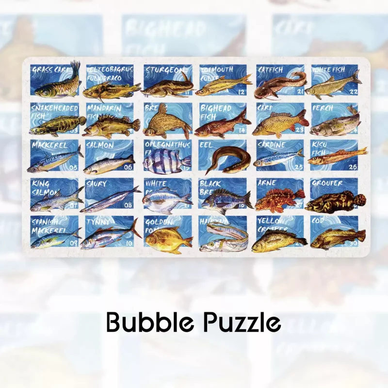 1000pcs Jigsaw Puzzle-Bubble Puzzle-Fishes Illustrated