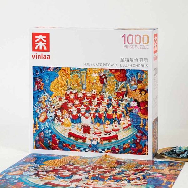 1000pcs Jigsaw Puzzle-Vinlaa-Holy Cats Meow-A-Lujah Chorus