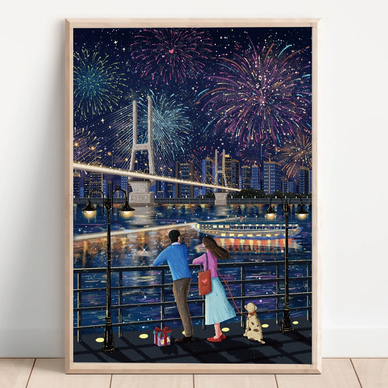 Night View by the River (4) 1000pcs Jigsaw Puzzle-TuTuDingDang-Night View by the River