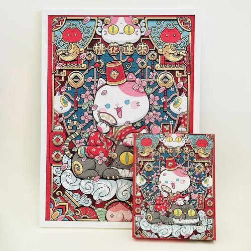 1000pcs Jigsaw Puzzle-Kors-Peach Blossom Fortune Arrives