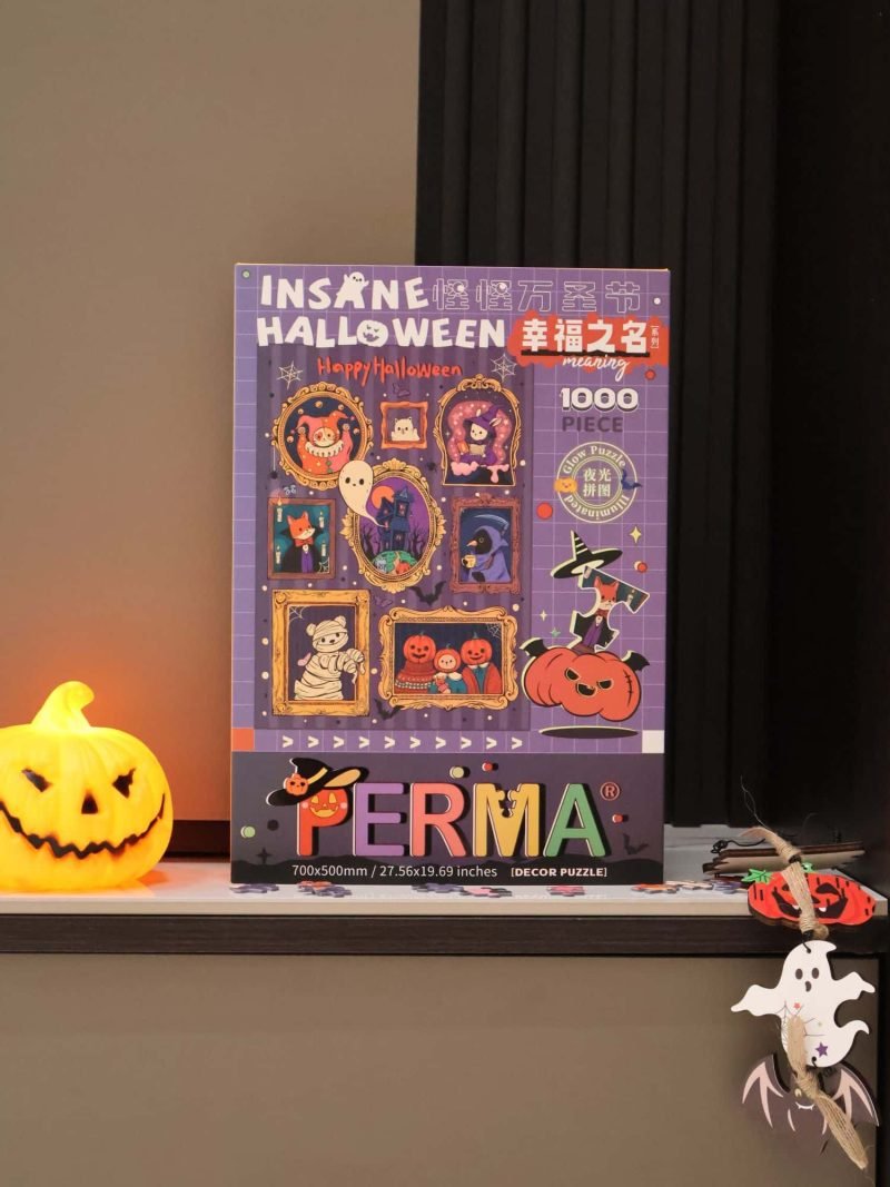 Perma Puzzle-1000 Piece-Insane Halloween Glow-in-the-night