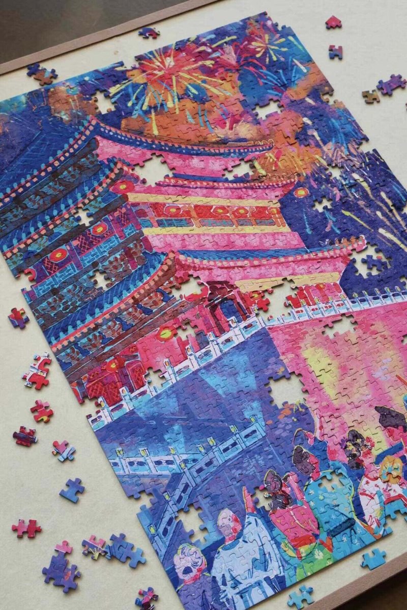 Perma Puzzle-1000 Piece-Xi'an Glow-in-the-night