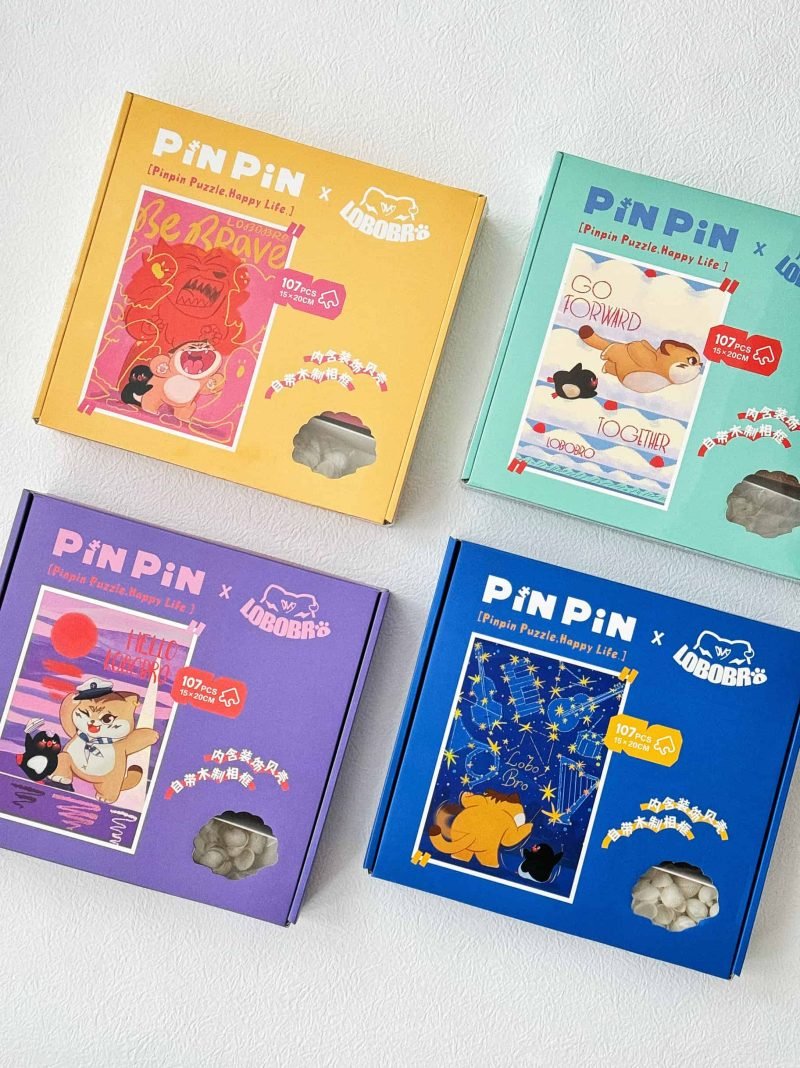 107pcs Pinpin Puzzle-Lobobro Series with Wooden Frame