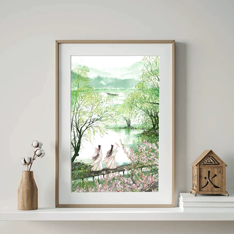 1000pcs Jigsaw Puzzle-TuTuDingDang-Spring Comes with Willow Green