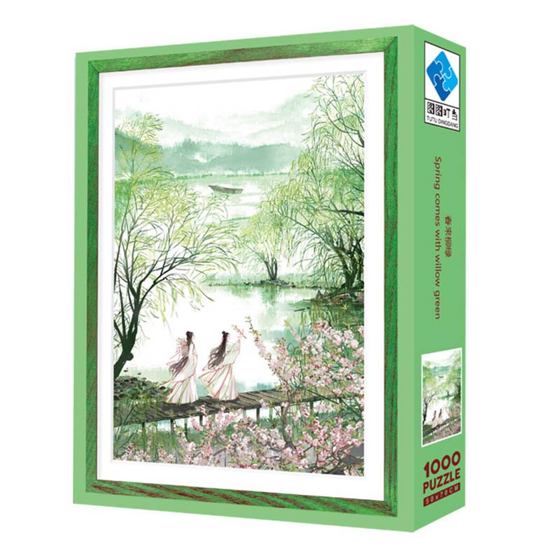 1000pcs Jigsaw Puzzle-TuTuDingDang-Spring Comes with Willow Green