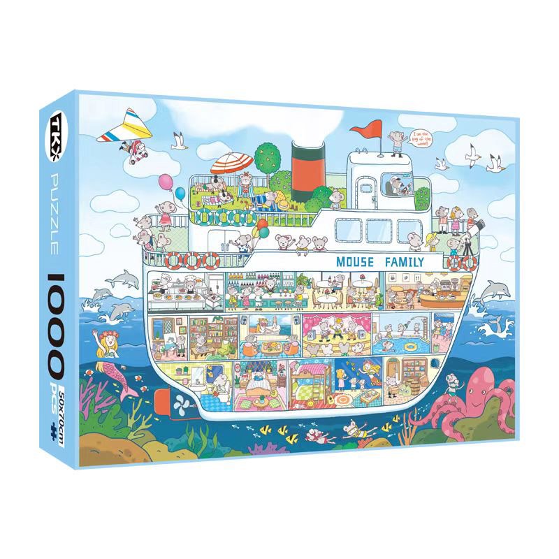 TKX Puzzle-Mouse Family Ocean Cruise Ship TKX-1000pcs Jigsaw Puzzle-Mouse Family Ocean Cruise Ship