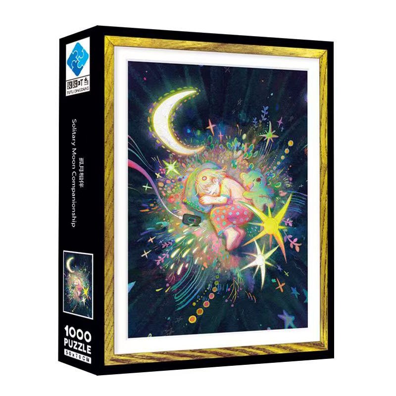 1000pcs Jigsaw Puzzle-TuTuDingDang-Solitary Moon Companionship