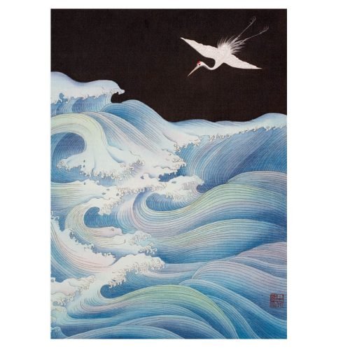 Zhiju-500pcs Puzzle-White Crane Across the Ocean Current