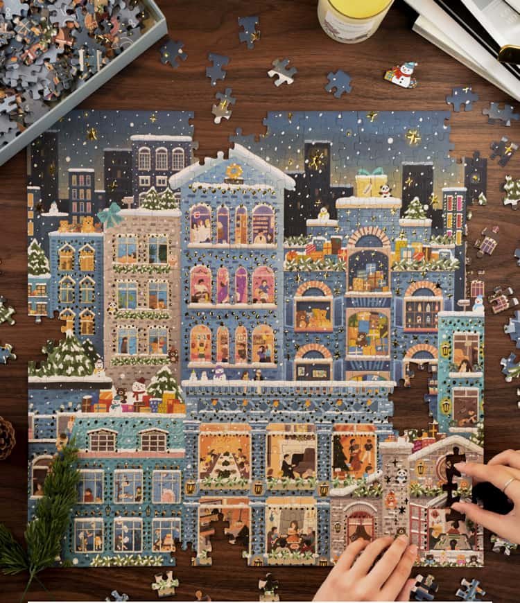 Youthwill-500pcs Jigsaw Puzzle-Merry Snowy Night