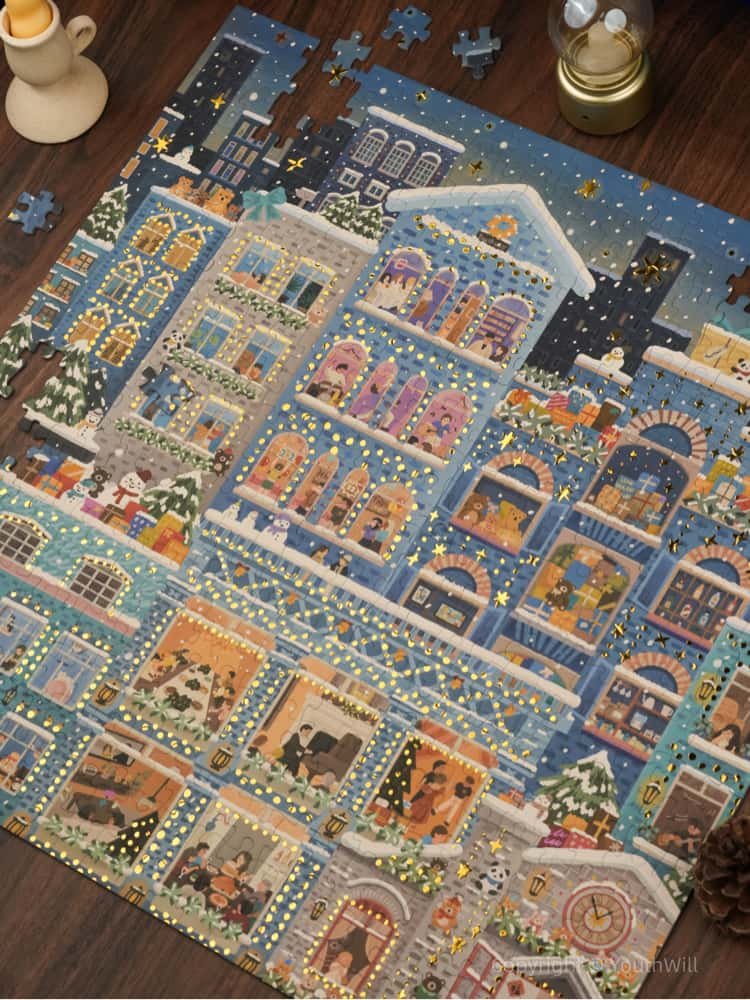 Youthwill-500pcs Jigsaw Puzzle-Merry Snowy Night