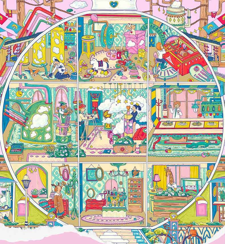 Plastic Jigsaw Puzzles 1200pcs-3djp-Peter Pan's Neverfluff Mill