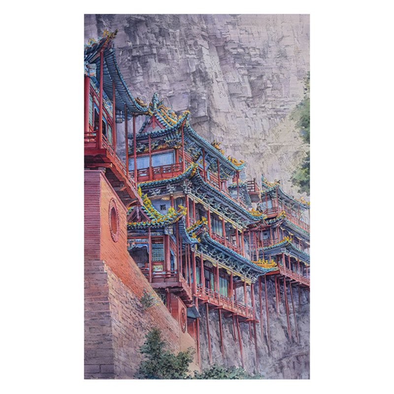 3djp puzzle-Xuankong Monastery Cliff-Engineered Sanctum (1) 3djp Plastic Jigsaw Puzzles 1000pcs-Xuankong Monastery Cliff-Engineered Sanctum