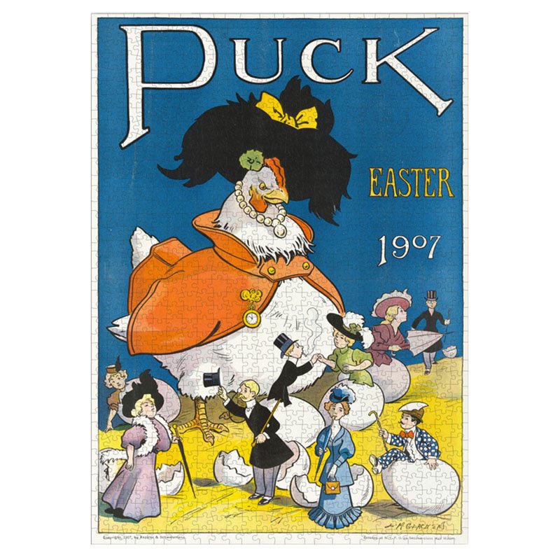 Bayby-1000pcs Plastic Jigsaw Puzzle-Puck Easter By Louis Glackens