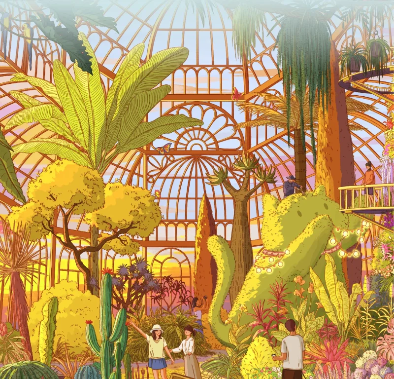 1000 Piece Jigsaw Puzzle-Dream Friends-Botanical Garden Holiday