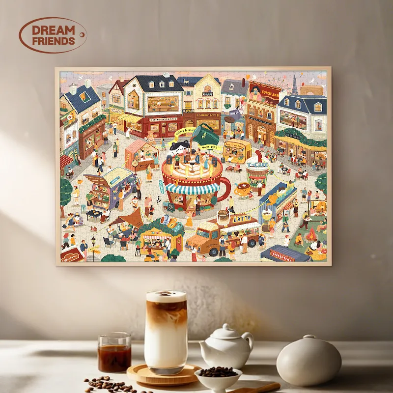 1000 Jigsaw Puzzle-Dream Friends-Coffee Town