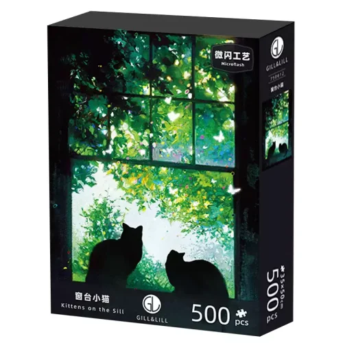 500 Jigsaw Puzzle-Gill Lill-Kittens on the Sill