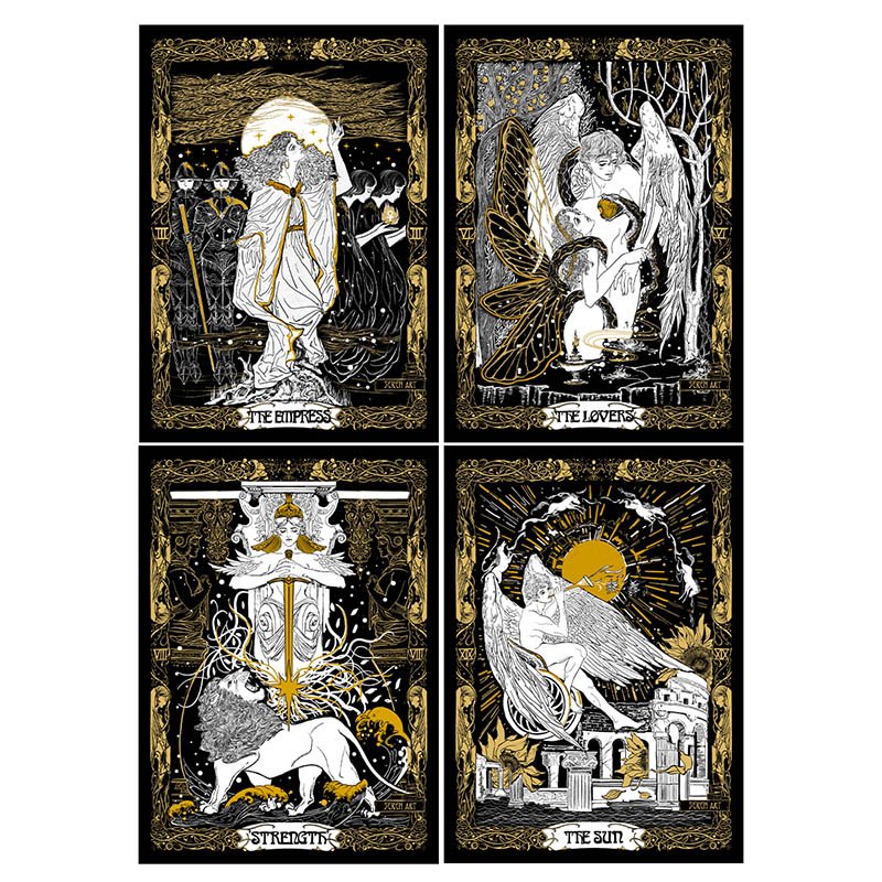 Seren Art Black Gold Tarot Series 500pcs Jigsaw Puzzle-Empress, Sun, Strength and Lover